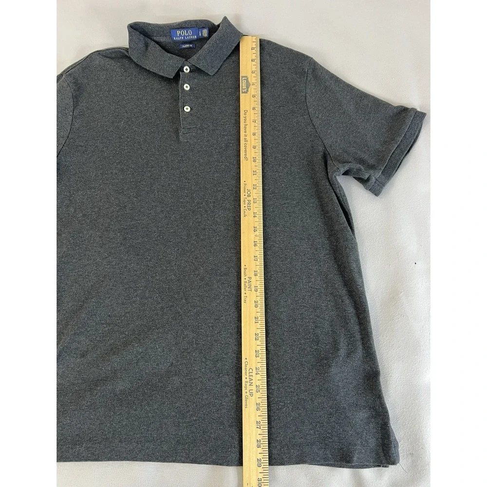 Polo Ralph Lauren Men's Polo Shirt Classic Fit Dark Gray Sz L Multi Color Pony